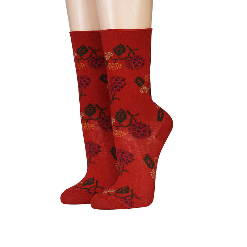 CRÖNERT Socken mit Rollrand Blumen