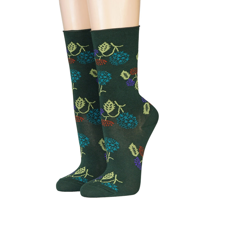 CRÖNERT Socken mit Rollrand Blumen