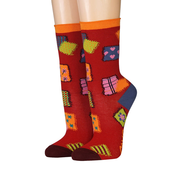 CRÖNERT Socken mit Rollrand Patchwork