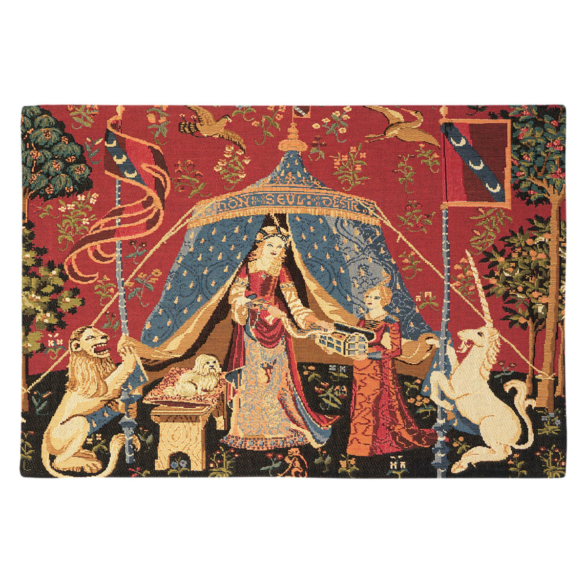 Gobelin Wandbehang Dame mit Einhorn