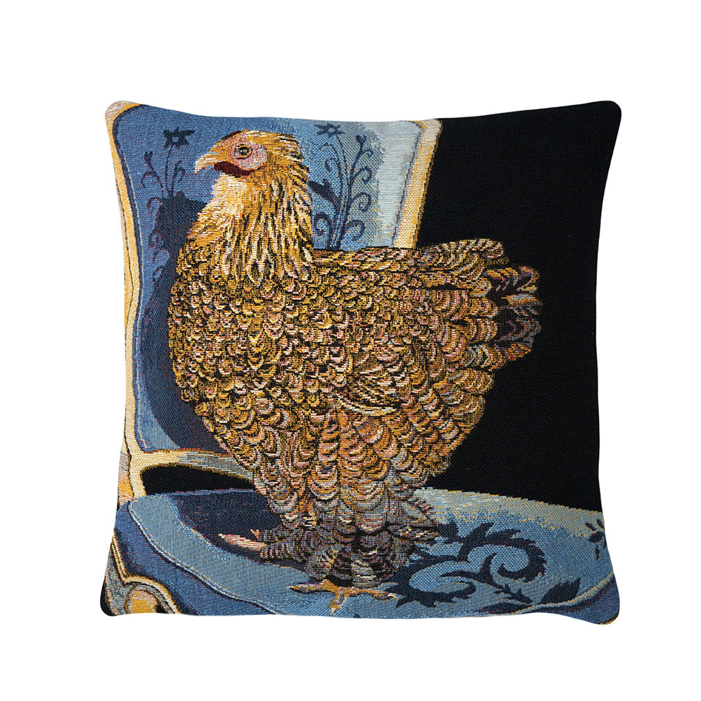 Gobelinkissen  Motiv Huhn auf dem Sessel