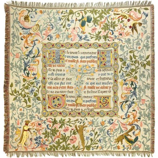 Belgian Tapestries Tischdecke Gobelin Medieval Fairy Tales 150 x 150 cm