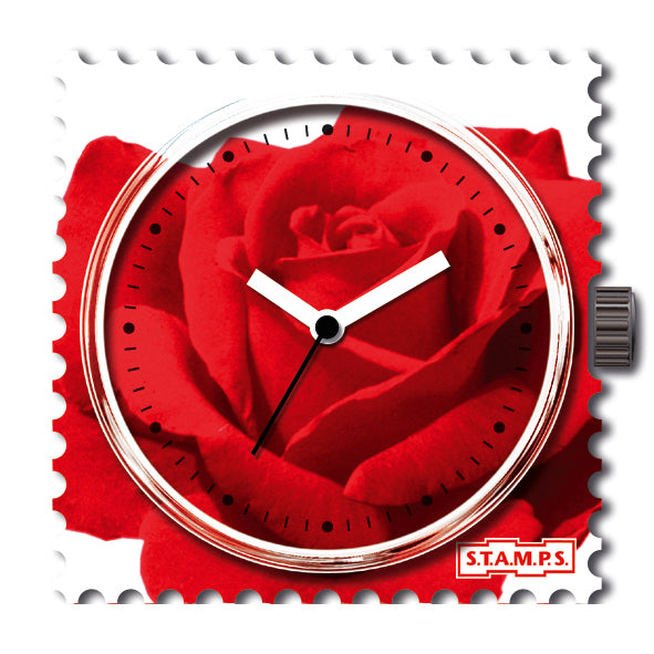 Stamps Uhr rote Rose