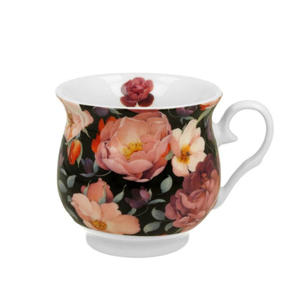 Henkeltasse Retro Spring Roses black