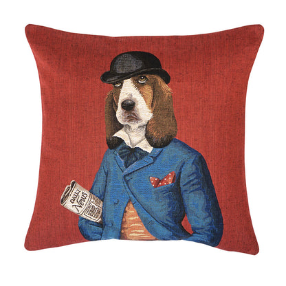 Belgian Tapestrie Kissenhülle 45 X 45 cm Gobelinkissen Dandy Basset Belgian Tapestrie