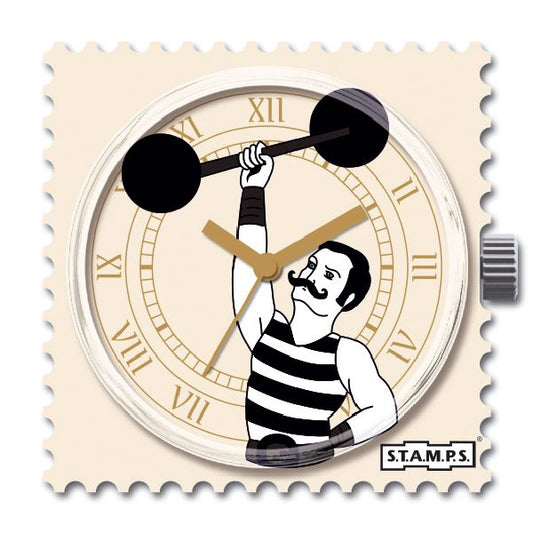 Stamps Uhr Retro Gewichtheber