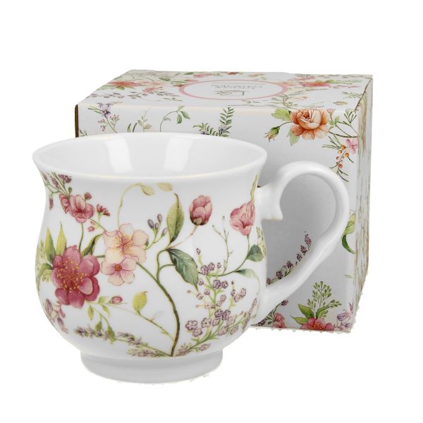 DUO bauchige Tasse mit Blumen