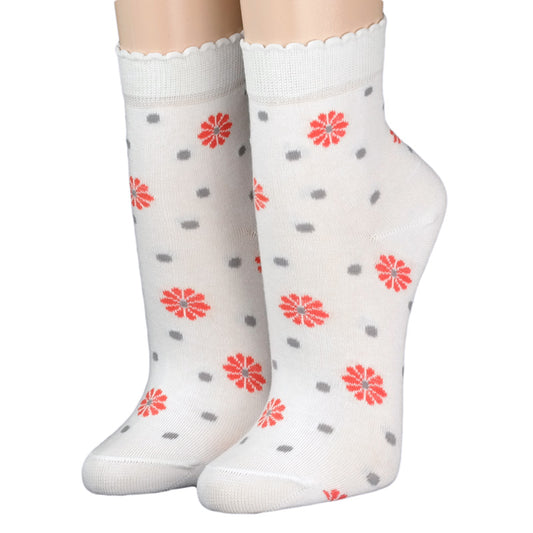 Crönert Socken Weiß Blüten