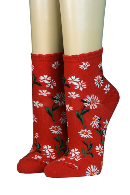 CRÖNERT Kurzsocken mit Rollrand Flowers 15928