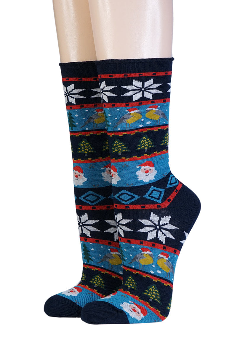 CRÖNERT Damensocken mit Rollrand Weihnachtszeit 18242