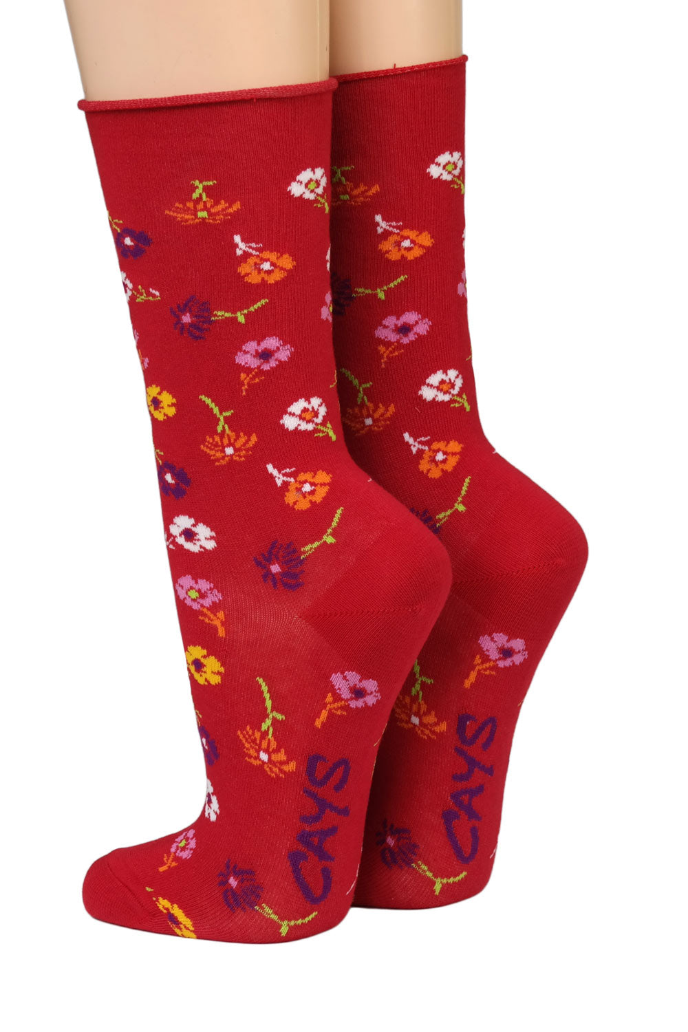 Crönert Socken Rot Blüten