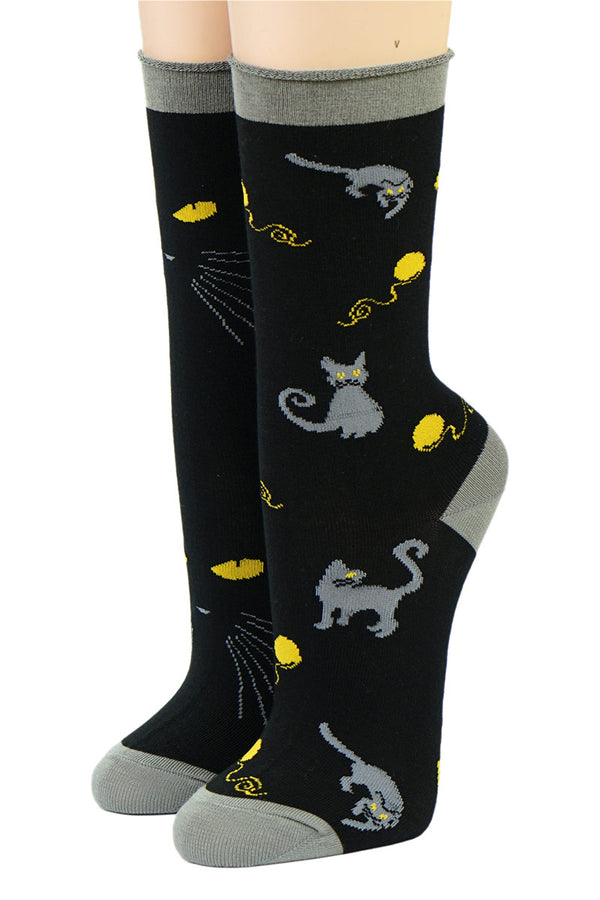 Crönert Socken Katzen Schwarz 