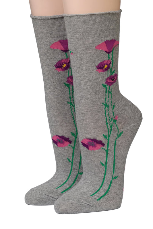 Crönert Socken Mohnblüte Grau 