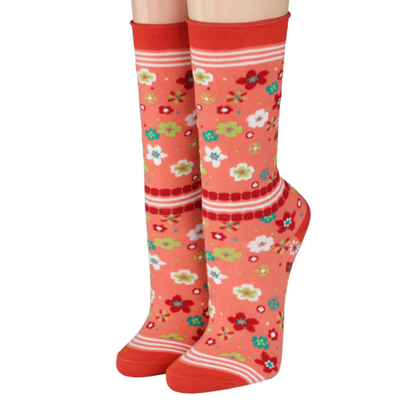 Crönert Longsocks mit Rollsaum kleine Streublumen 18716 Crönert Socken