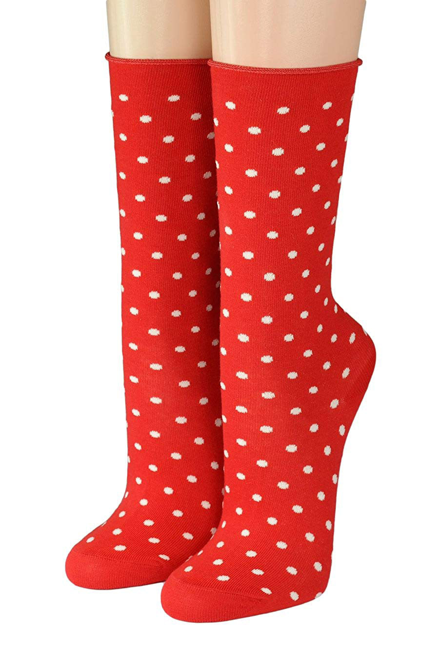 Damensocken Punkten Rot