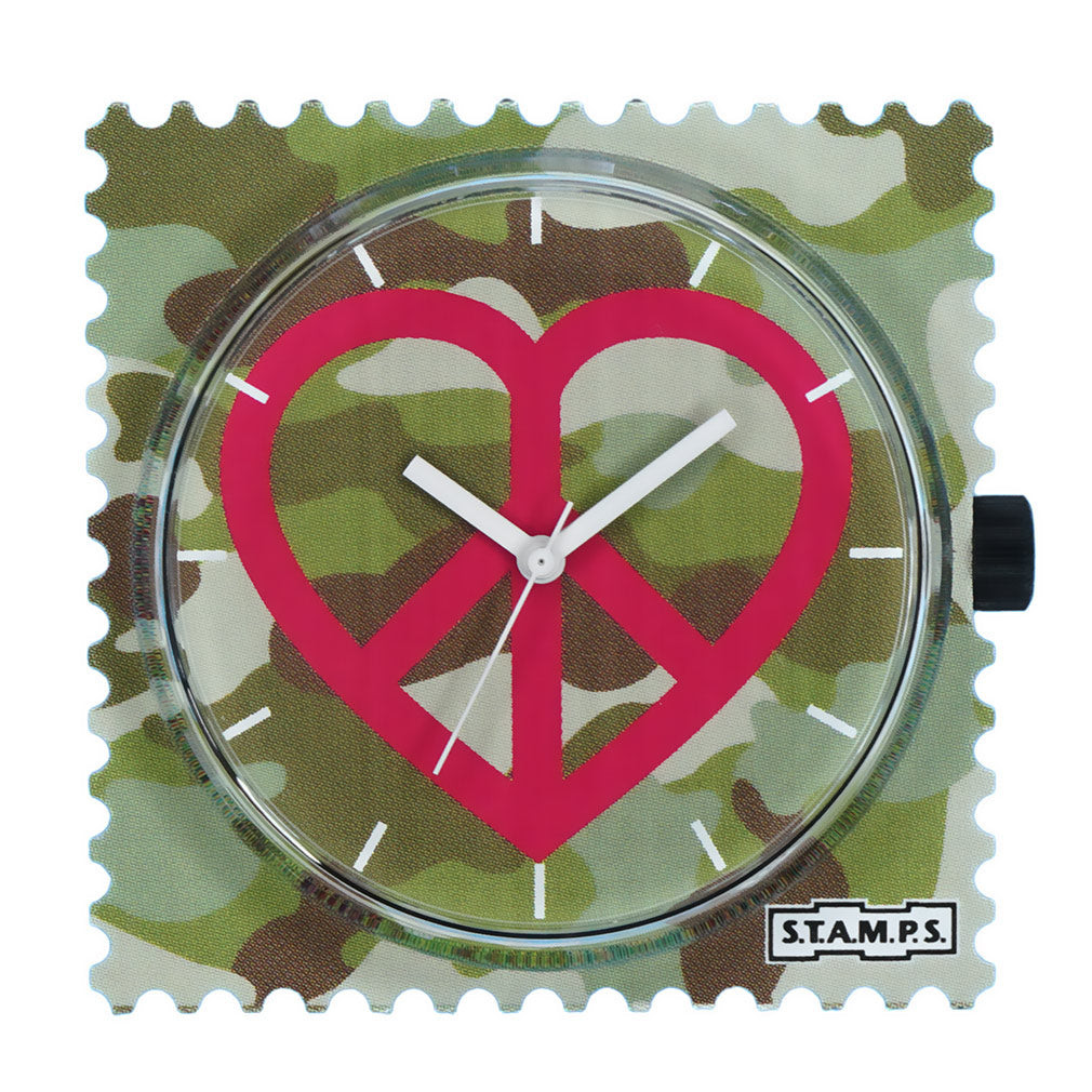 STAMPS Uhr Zifferblatt Herz auf Camouflage