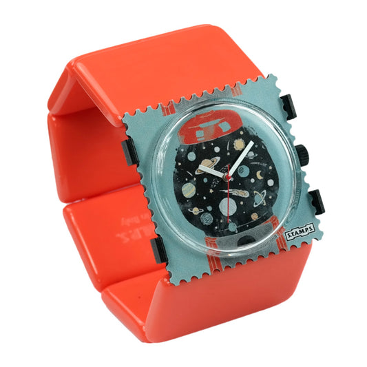 S.T.A.M.P.S. Uhr komplett - Zifferblatt Space Machine mit Belta Classic Orange S.T.A.M.P.S. Komplett