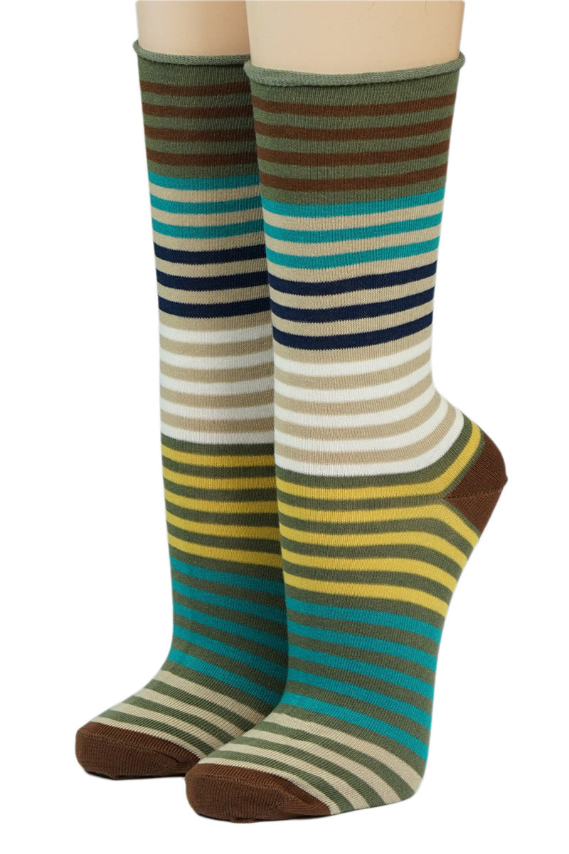 Crönert Socken Rollrand Multiringel 26502 Oliv