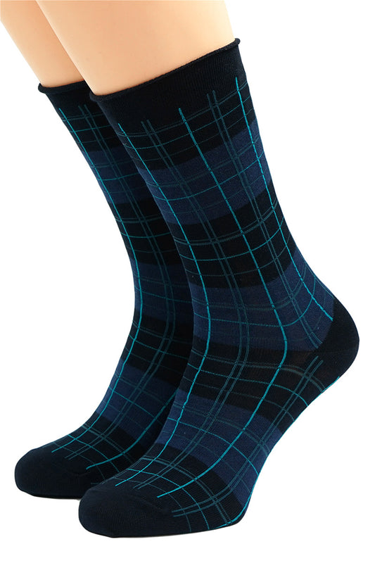 Crönert Socken Rollrand Kariert 27601