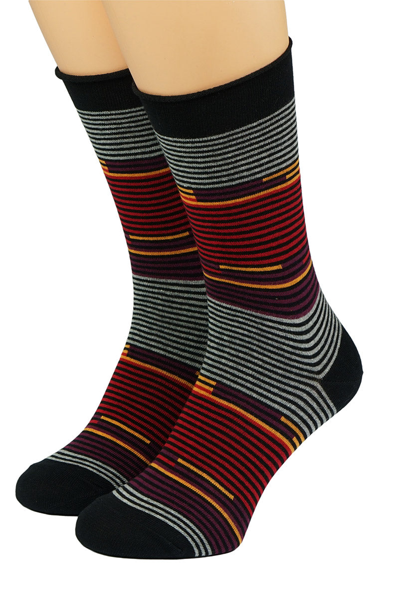 Crönert Socken Rollrand Ringel Schwarz 27607