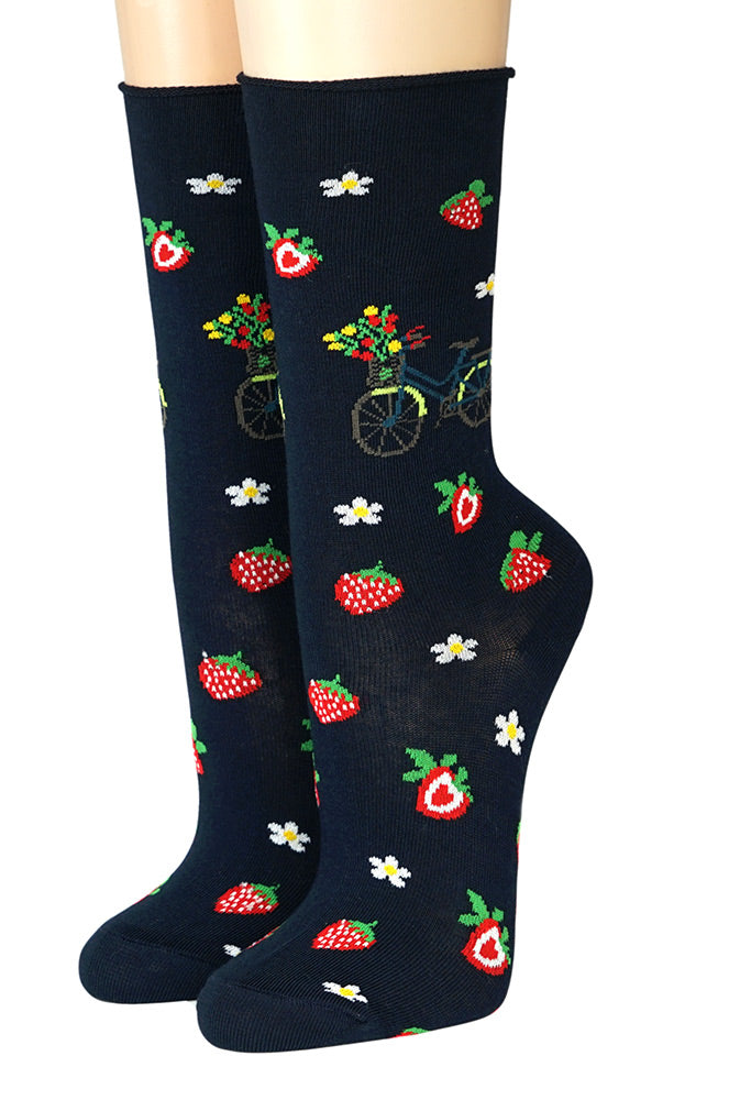 Crönert Socken Fahrrad Erdbeeren Marine