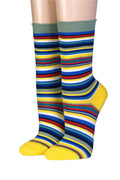 Ringelsocken mit Rollrand Crönert