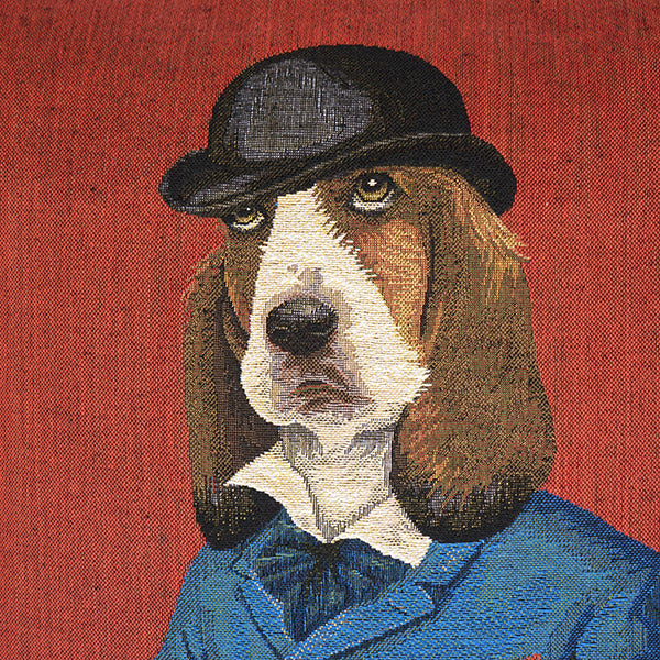 Belgian Tapestrie Kissenhülle 45 X 45 cm Gobelinkissen Dandy Basset Belgian Tapestrie