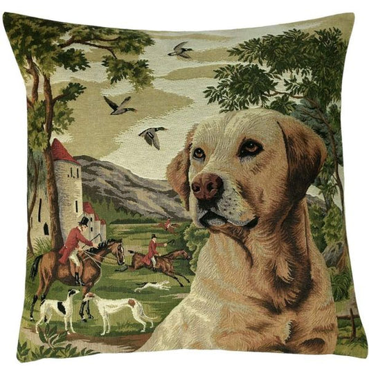 Belgian Tapestries Zierkissenhülle 45 X 45 cm Forest Dog 1 Gobelin