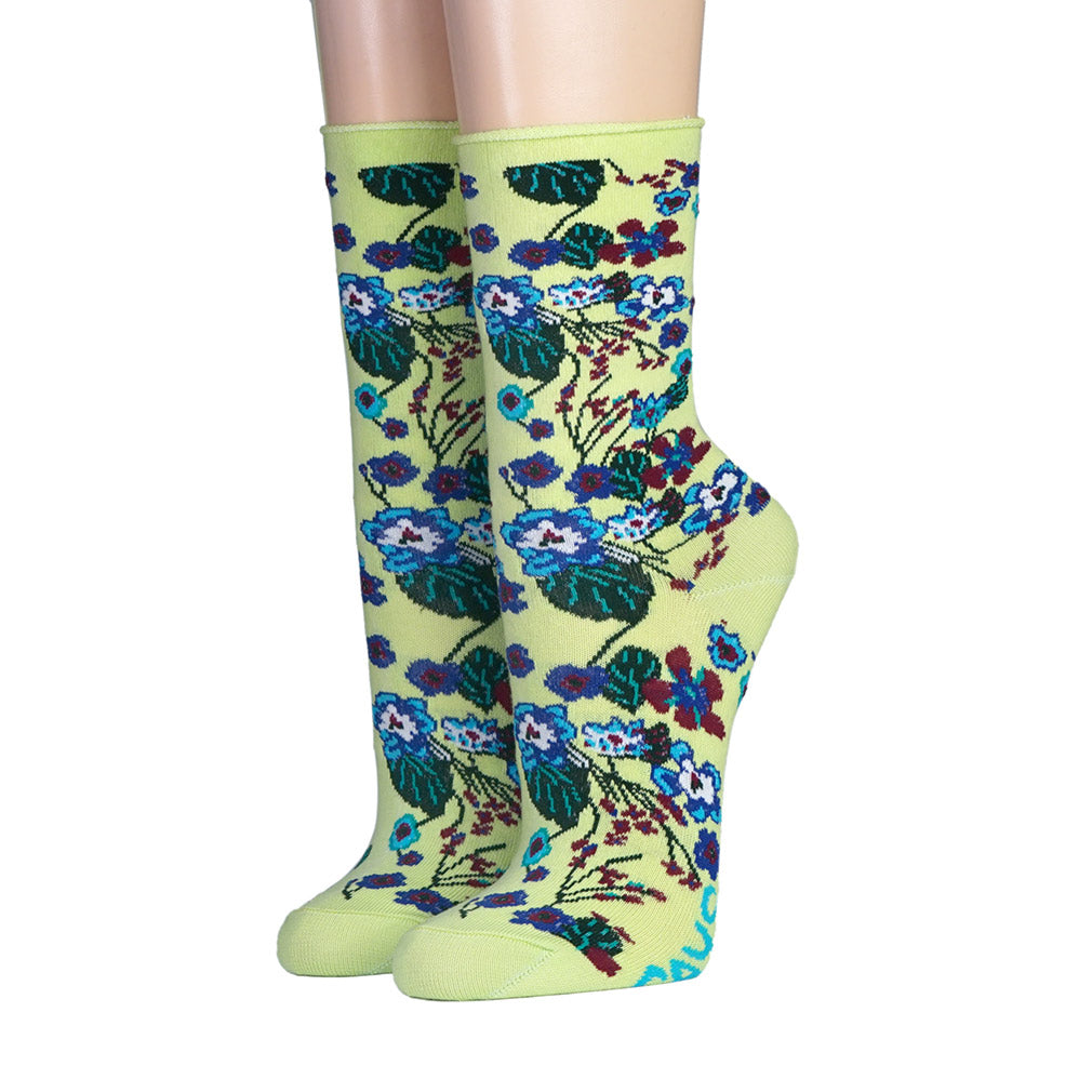 CRÖNERT Damensocken mit Rollrand Wildblumen 18323