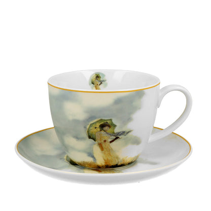 Jumbo Tasse mit Untertasse Caude Monet - Frau mit Schirm