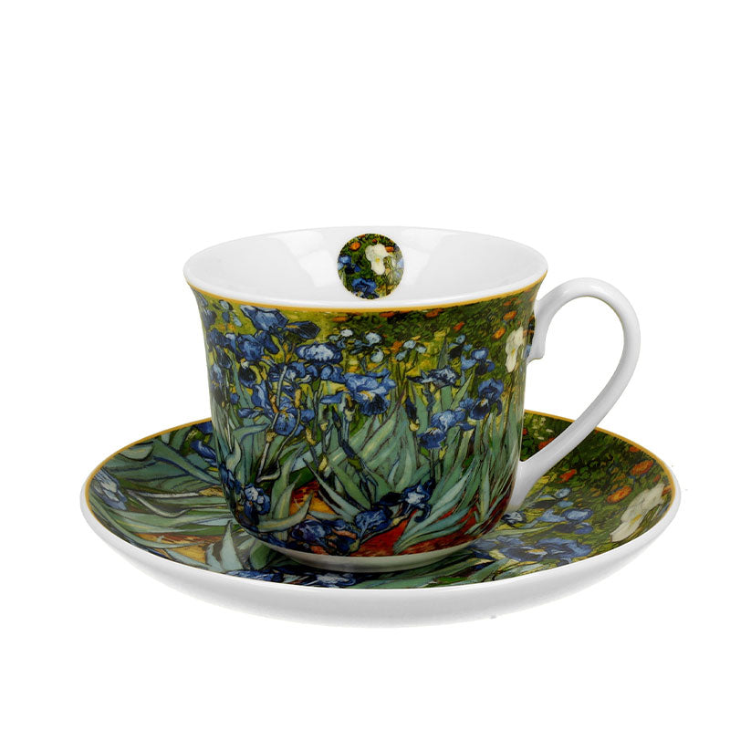 Duo Porzellan Jumbo Tasse mit Untertasse van Gogh Iris