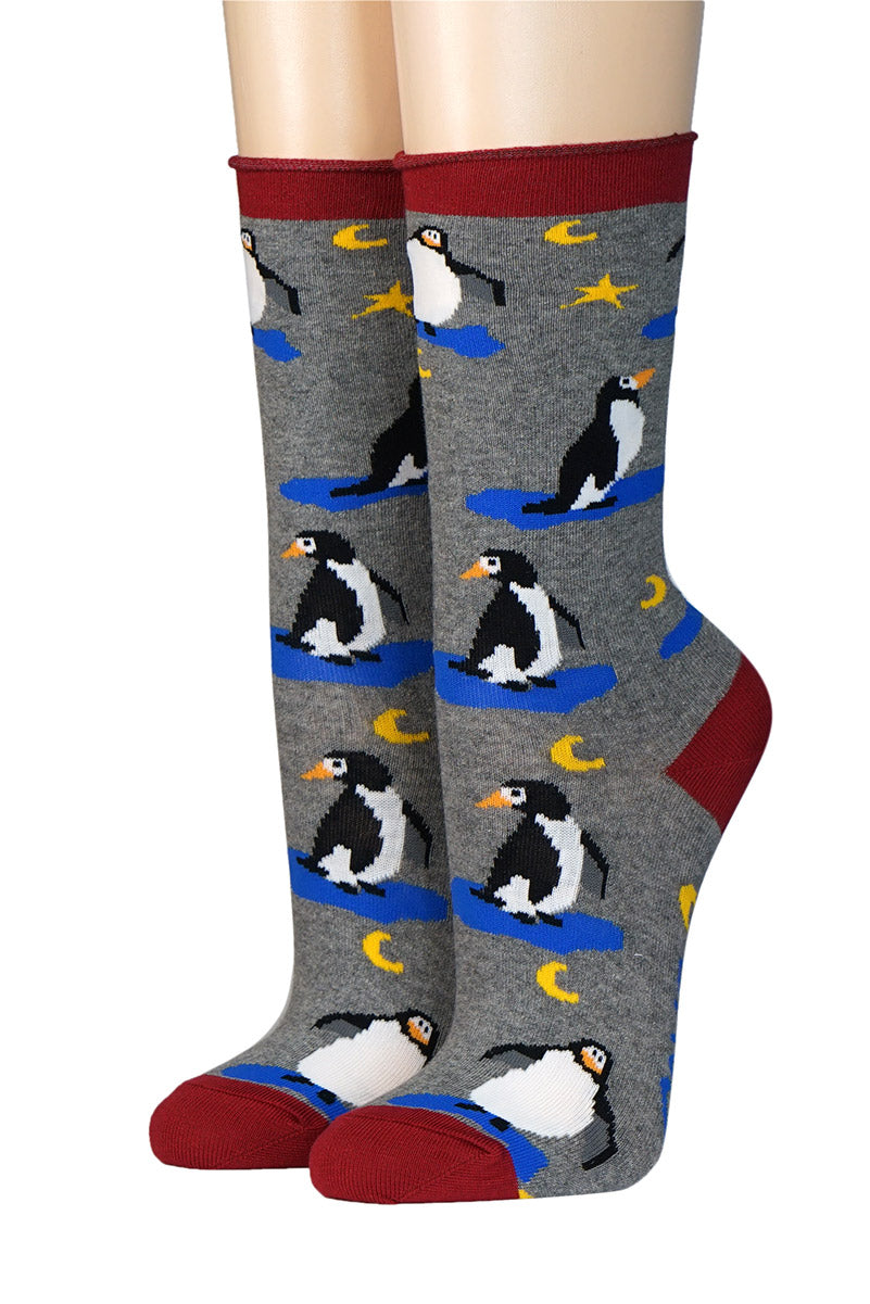 Crönert Damensocken Pinguine bei Halbmond