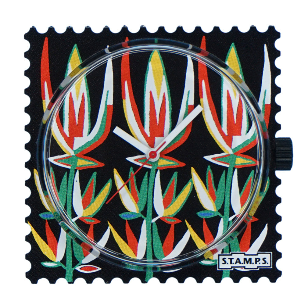 STAMPS Uhr Zifferblatt exotische Pflanzen