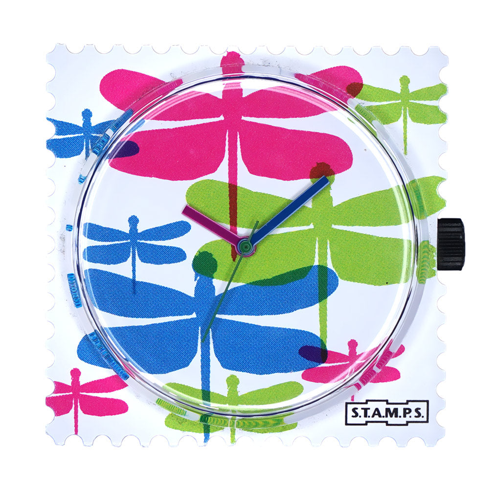 STAMPS Uhr Zifferblatt Libellen