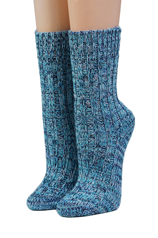 Crönert Kuschelsocken mit 60% Wolle blau