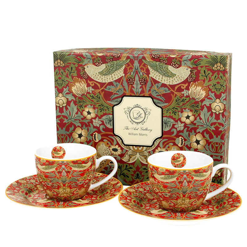 2 Tassen William Morris STRAWBERRY THIEF RED