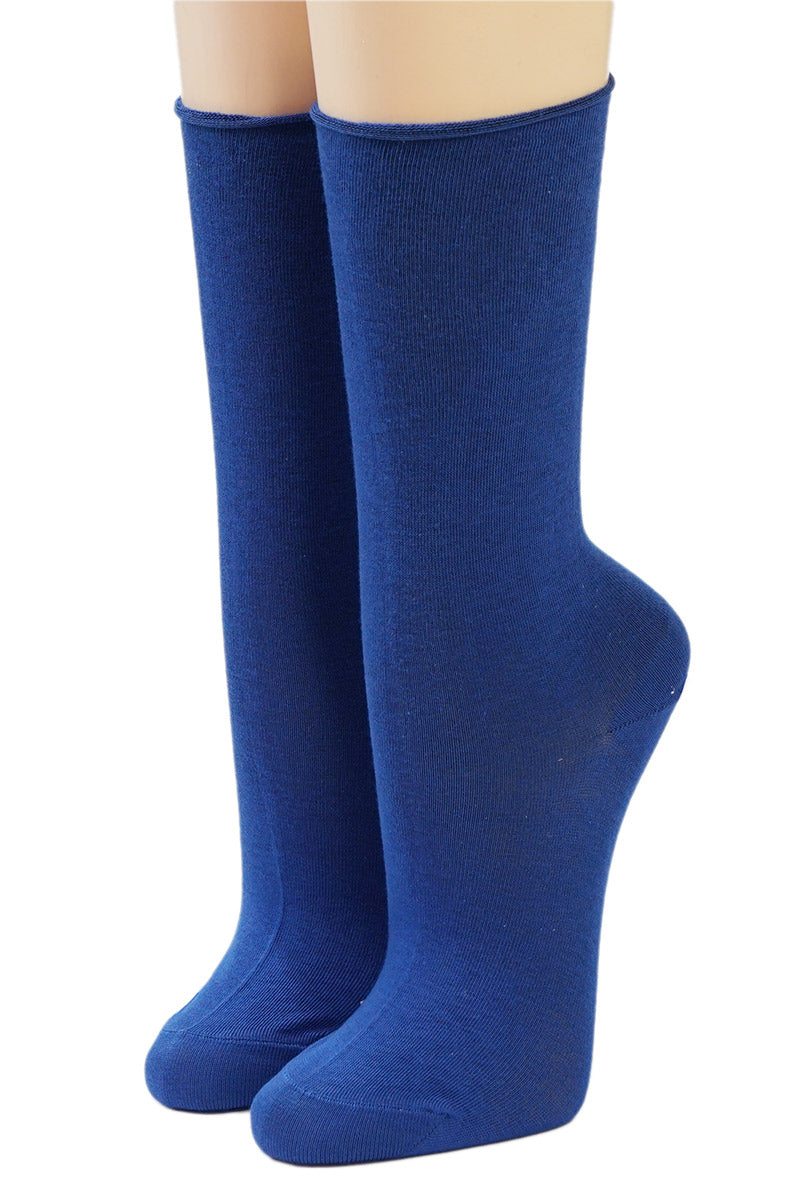 blaue Herrensocke mit Rollrand