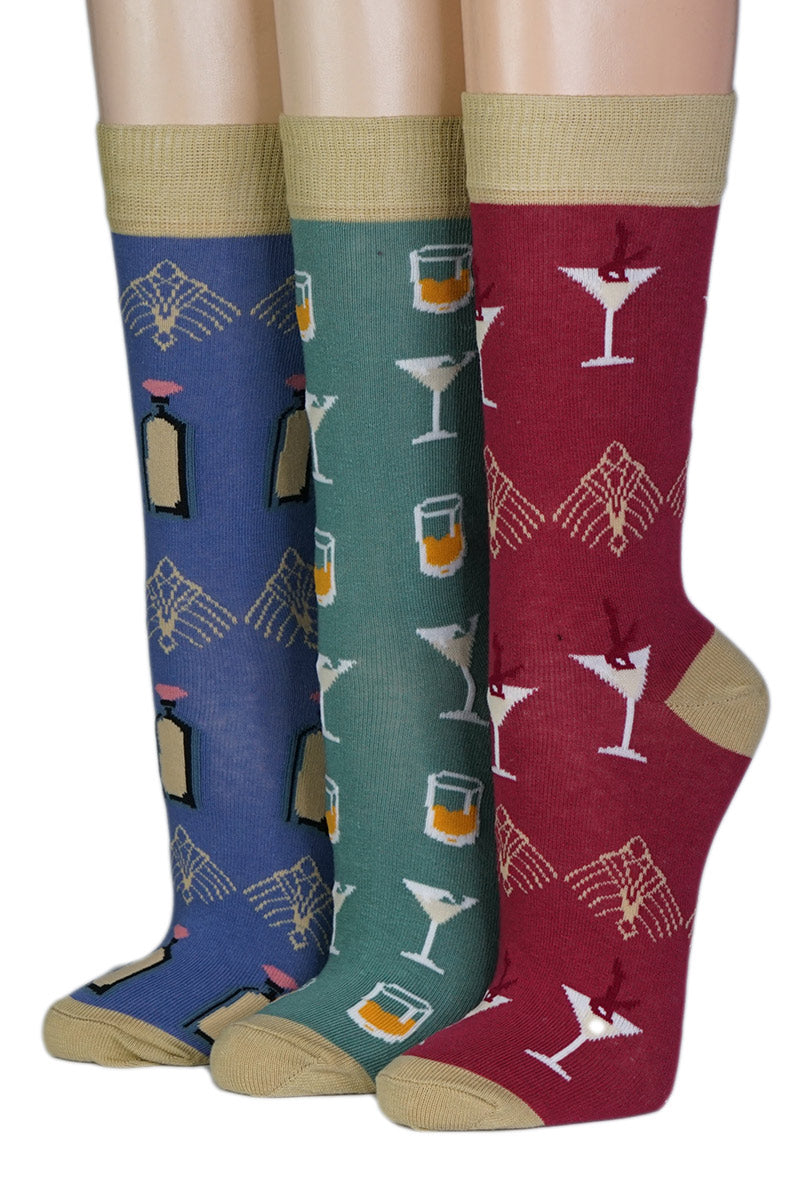 Geschenkpackung mit 3 Paar Socken Motiv harte Drinks