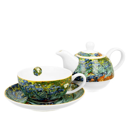 Teekanne und Tasse mit Iris Schwertlilien von Vincent van Gogh