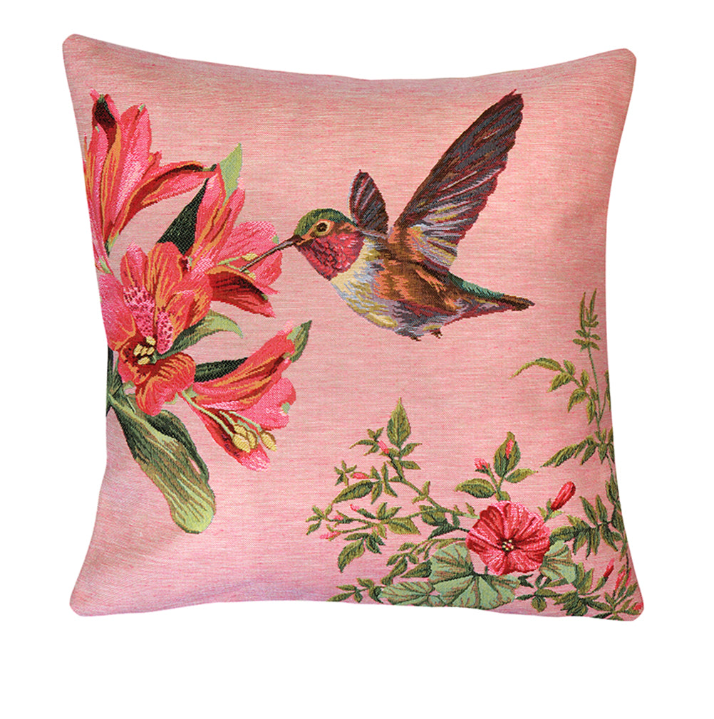 Belgian Tapestrie Kissenhülle 45 X 45 cm Gobelinkissen Hummingbird right Belgian Tapestrie